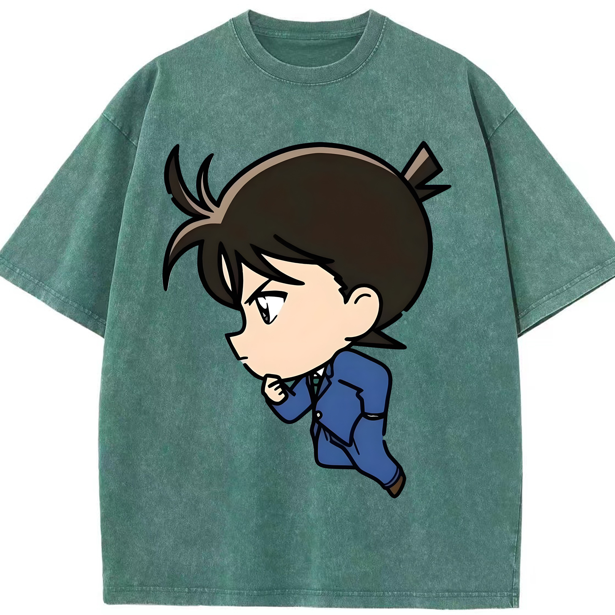 （画像用） 名探偵コナン 江戸川 コナン Detective Conan Conan Edogawa 綿100% ヴィンテージ風 半袖Tシャツ（フロントプリント）
